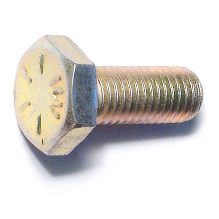 Midwest Fastener Grade 8, 1/4"-28 Hex Head Cap Screw, Zinc Yellow Steel, 5/8 in L, 50 PK 51623